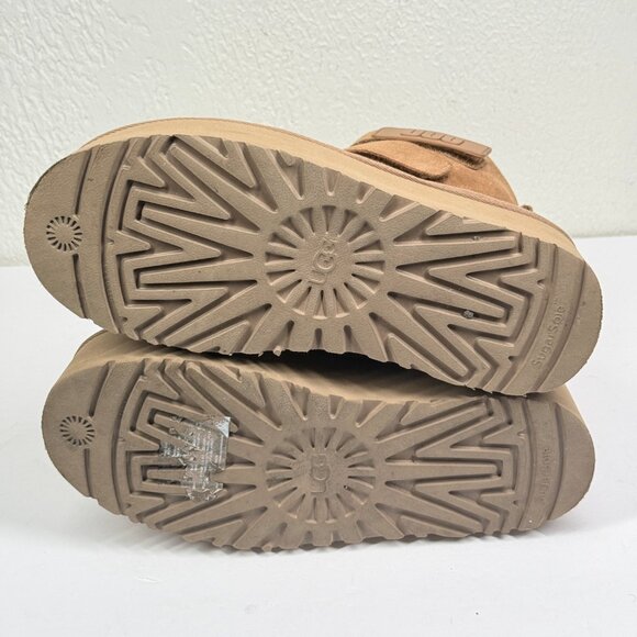 UGG Neumel Platform Chukka Boots Suede Strap Chestnut Tan Plush Lined Size 8 - Picture 5 of 8